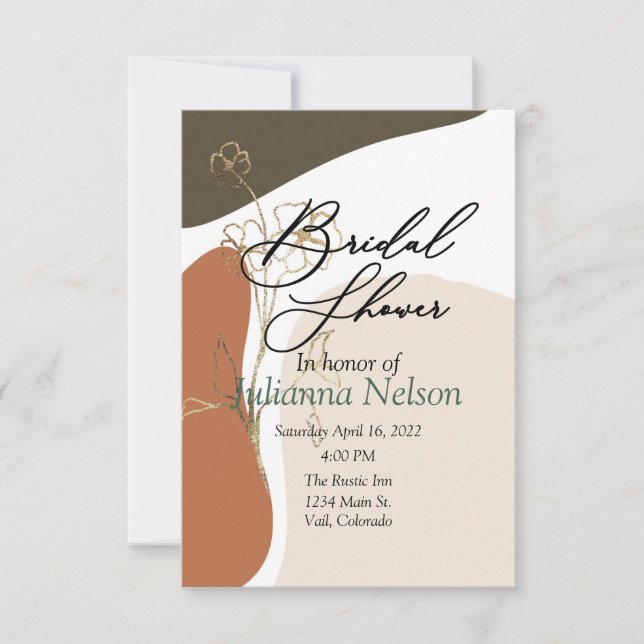 Modern floral  invitation (Front)