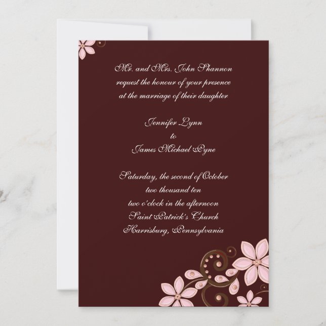 Modern Floral Invitation - Brown (Front)