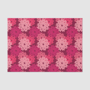 Modern Floral Kimono Print, Coral Pink & Burgundy Tissue Paper