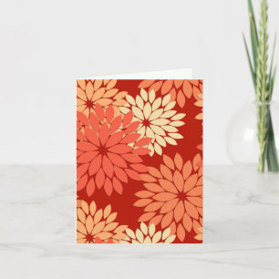 Modern Floral Kimono Print, Mandarin Orange Card