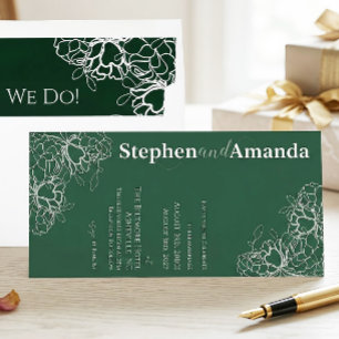 Modern Floral Line Drawn Wedding Invitation