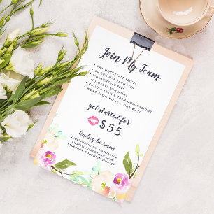 Modern Floral Lip Product Distributor Promotional Flyer