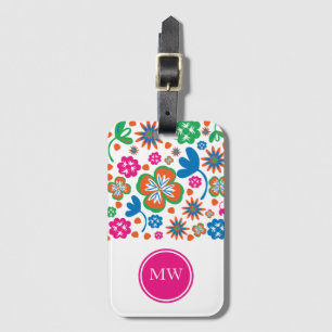 Modern Floral Luggage Tag