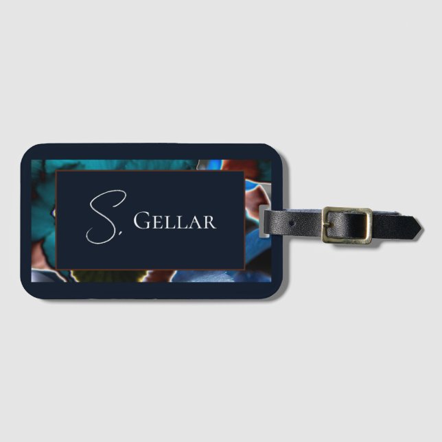 Modern Floral Luggage Tag (Front Horizontal)