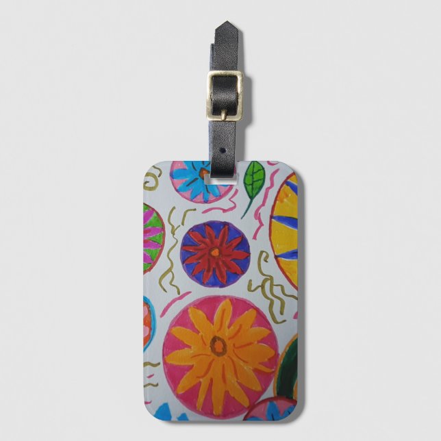 Modern Floral   Luggage Tag (Front Vertical)