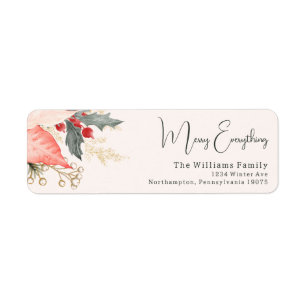 Modern Floral Merry Everything Return Address