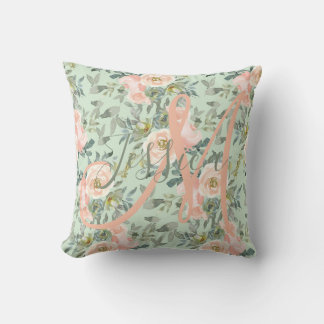 Modern Floral Monogram Cushion