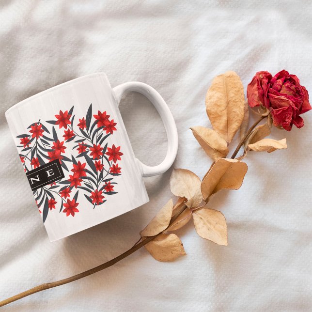 Modern floral mug with name (Creator Uploaded)