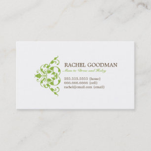 Modern Floral Mummy Card / Personal Calling Card