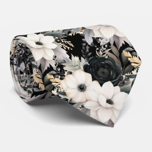 Modern Floral Neck Tie Formal Special Occasions