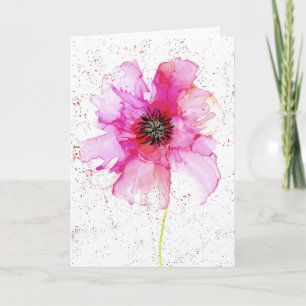 Modern Floral Painting Art Thank You Card