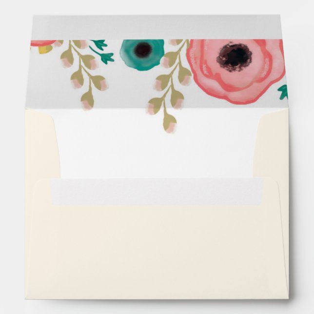 Modern Floral Painting Graduation  Envelopes (Back (Bottom))