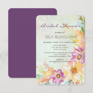 Modern Floral Pastel Bridal Shower Invitation