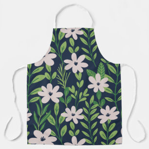 Modern Floral Pattern Apron