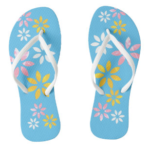 Modern Floral Pattern Beach Footwear Flip Flops
