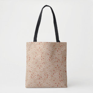 Modern Floral Pattern, Boho Floral Pattern Tote Bag