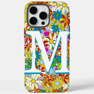 Modern Floral Pattern Bright Colours iPhone 16 Pro Max Case