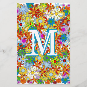 Modern Floral Pattern Bright Colours Stationery