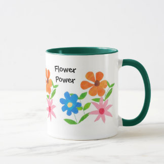 Modern Floral Pattern, Brightly Coloured Flowers Mug