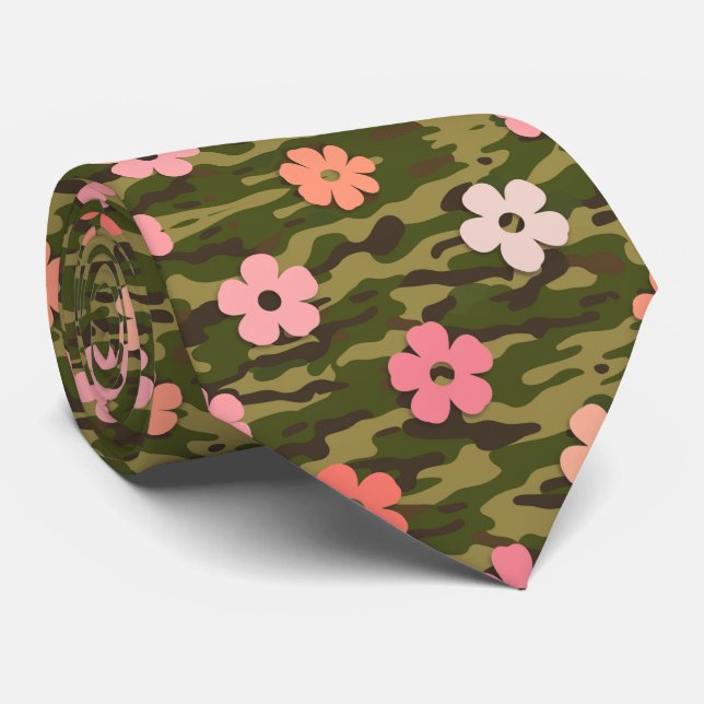 Modern Floral Pattern Business Tie (Rolled)