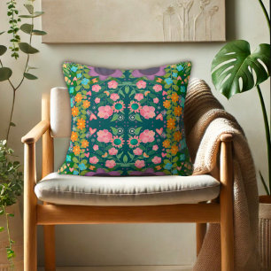 Modern Floral Pattern Colorful Pretty Inspirivity Cushion