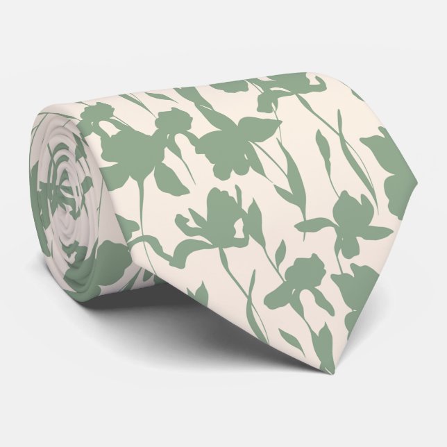 Modern Floral Pattern Elegant Tie (Rolled)