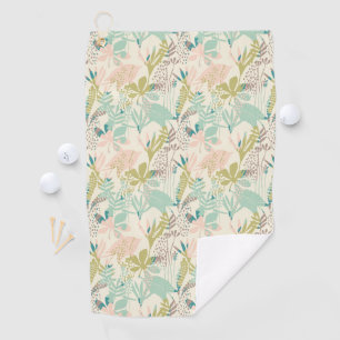 Modern Floral Pattern Golf Towel