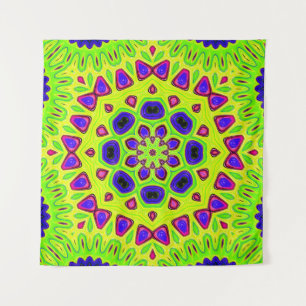 Modern floral pattern. Raster illustration. Persia Tapestry