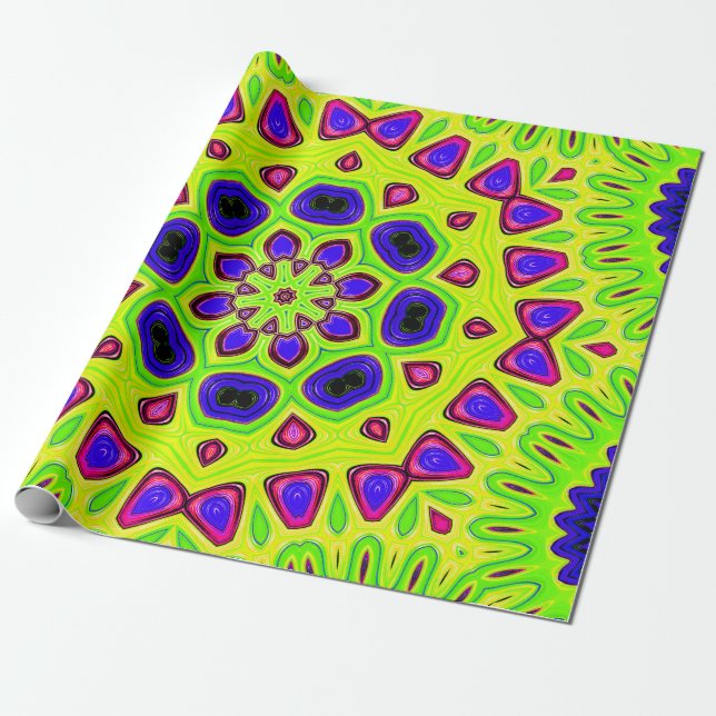 Modern floral pattern. Raster illustration. Persia Wrapping Paper (Unrolled)
