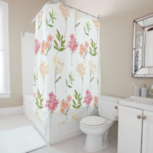 Modern Floral Pattern Trendy Botanical Shower Curtain