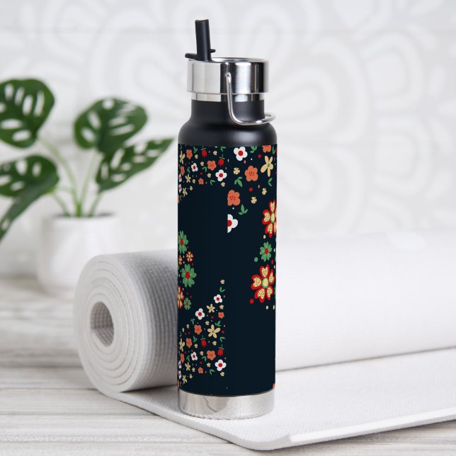 Modern  Floral  Pattern Water Bottle (Yoga)