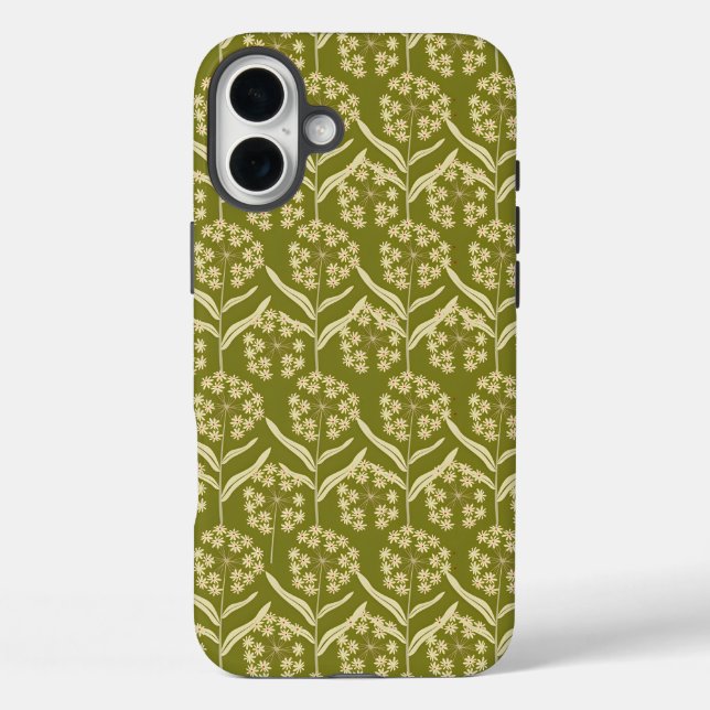 Modern Floral Pattern: White Umbel Flowers Case-Mate iPhone Case (Back)