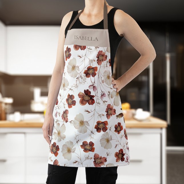 Modern Floral Personalised Apron (Creator Uploaded)