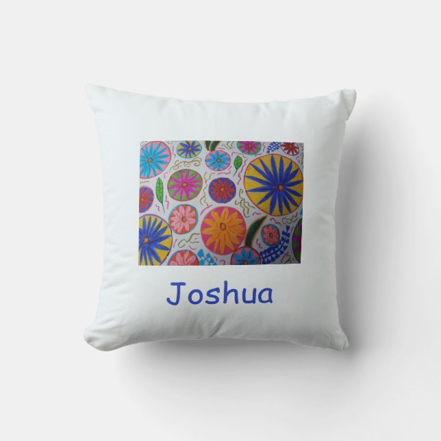 Modern Floral Personalised  Cushion (Front)