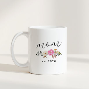 Modern Floral Personalised Mother's Day Gift Coffee Mug