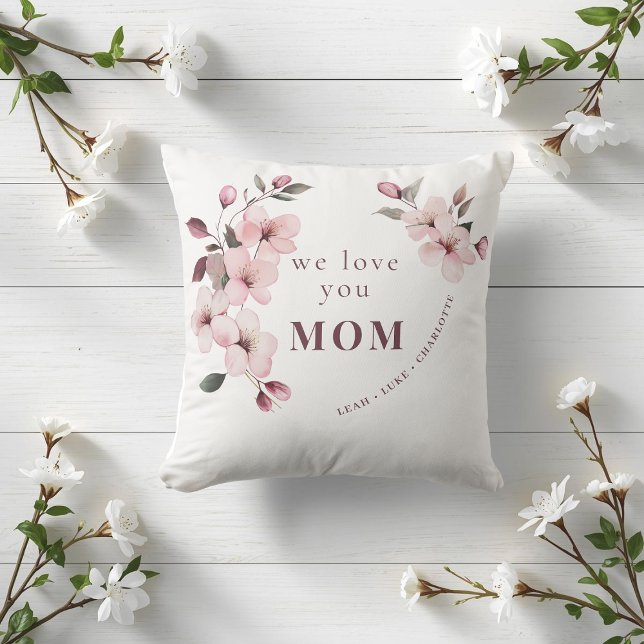Modern Floral Personalized Mothers Day Gift Cushion (Creator Uploaded)