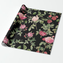 Modern Floral Pink Black Rose