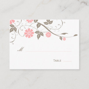 Modern Floral Place Card - Soft Pink