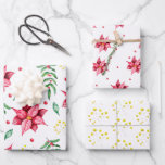 Modern Floral Poinsettia Watercolor Christmas Wrapping Paper Sheet<br><div class="desc">Beautiful Modern Floral Poinsettia wrapping paper. These beautifully designed wrapping paper sheets feature a simple and elegant watercolor floral arrangement,  with warm red Poinsettia and yellow foliage that capture the essence of the festive season. Spread the joy and send warm wishes with this stylish and contemporary wrapping paper.</div>