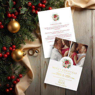 Modern Floral Poinsettias Bouquet Christmas Photos