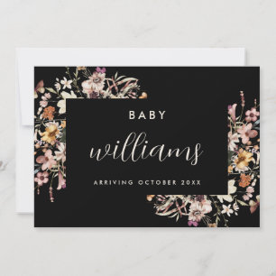 Modern Floral Pregnancy Announcement Card