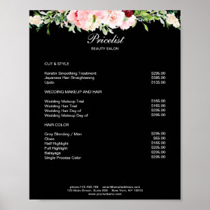Modern Floral Preislisten Poster