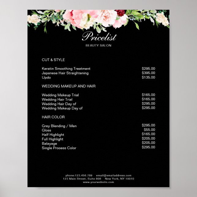 Modern Floral Preislisten  Poster (Front)