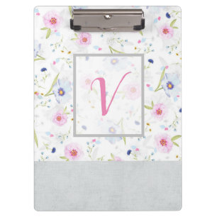 Modern Floral Pretty Botanical Flowers Chic Clipboard