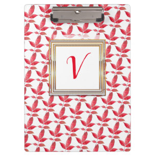 Modern Floral Pretty Botanical Red Chic Clipboard