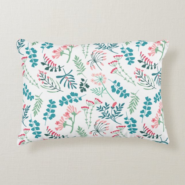 Modern Floral Print Decorative Cushion (Front)