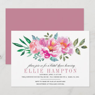 Modern Floral Purple Bridal Shower Invitation