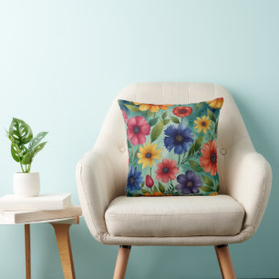 Modern Floral Purple Cushion