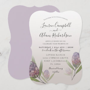 Modern Floral Purple Floral Wedding Invitation