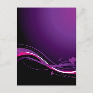 Modern floral purple postcard